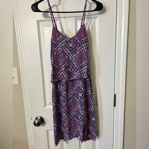 West Loop Pink and Blue Geometric Mini Dress